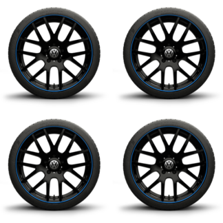Caravelle 2016-2020 20" Trident Alloy Wheels And Tyres Gloss-Black With Blue Edging Set Of 4 ZGB5GB0714 96A