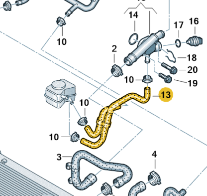 VW Transporter 2004-2010 Coolant Hose - Image 3