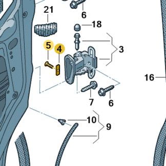 VW Transporter 2003 Onwards Front Door Hinge Stop Plate & Screw