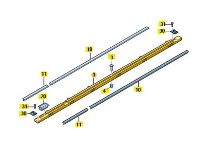 VW Caravelle 2003 Onwards Outer Seat Rail & Trims