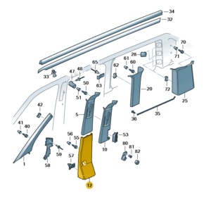 Van Parts Direct VW Transporter 2020 Onwards N/S Lower B-Pillar Trim ...