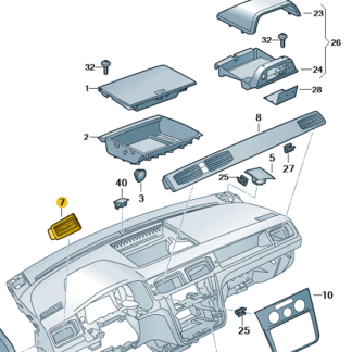 VW Caddy 2016 - 2020 Driver's Vent (Cyclone Grey)