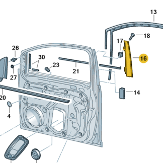 VW Caddy 2011 - 2020 Exterior B-Pillar Trim (Black)