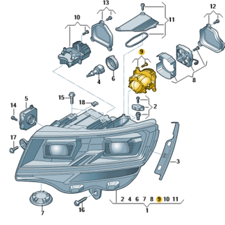 VW Transporter 2020 Onwards LED with Heat Sink (Dipped Beam)