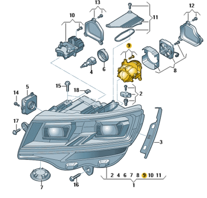 VW Transporter 2020 Onwards LED with Heat Sink (Dipped Beam)