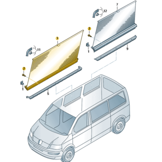 VW Transporter 2003 - 2015 Sliding Door Blind and Bolts