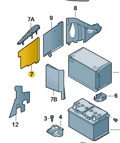 VW Transporter 2012 Onwards Battery Cover (Lower Side)