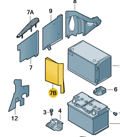 VW Transporter 2012 Onwards Battery Cover Piece