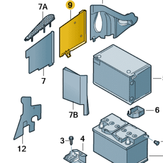 VW Transporter 2012 Onwards Battery Cover Middle