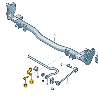 VW Caddy 2004 - 2020 Clamps and Screws for Rear ARB Bush