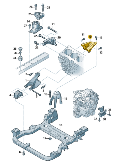 VW California 2016 - 2019 Rear Engine Support