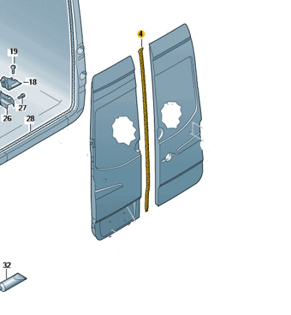 VW Crafter 2006-2016 Centre Rear Door Seal