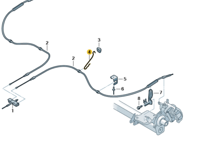 VW Crafter 2017 - 2019 Rear Brake Cable Retainer & Rivets