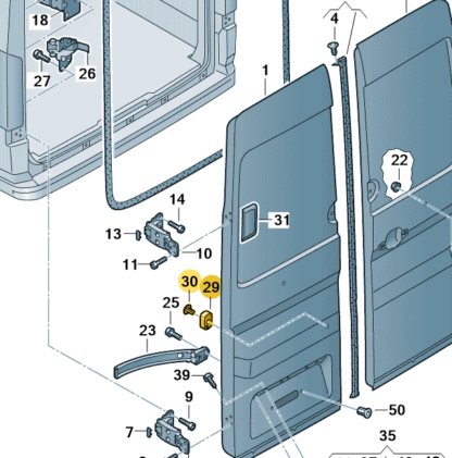 VW Crafter 2017 Onwards Stop Buffer for Rear Doors