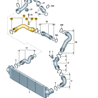 VW Transporter 2003 - 2010 Pressure Pipe (Intercooler to Turbo)