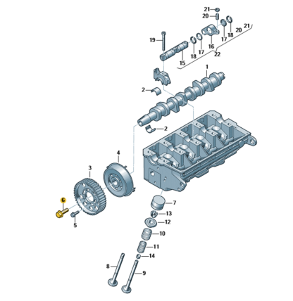 VW Transporter 2003 - 2019 Centre Bolt for Camshaft Sprocket