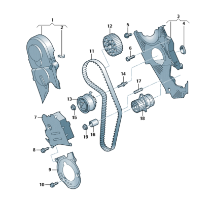 VW Transporter 2006 - 2010 Timing Belt Covers Set