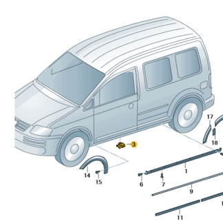 VW Caddy 2016 - 2020 Adapter for Side Member Trim