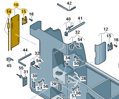 VW California 2004 - 2019 Repair Set for Wardrobe Door (Left)