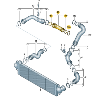 VW Transporter 2003 - 2010 Pressure Hose (Before Turbo) & Clip