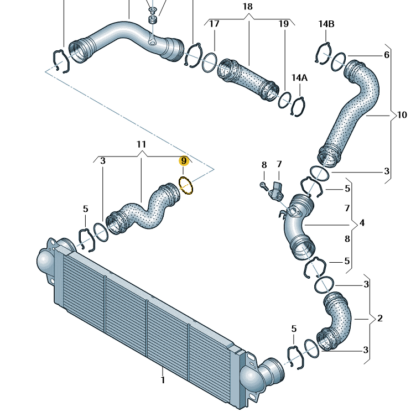VW Transporter 2003 - 2010 Seal Ring for Charge Air Cooler Pipes
