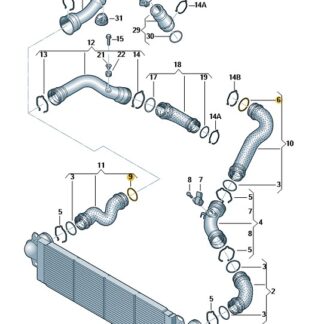 VW Transporter 2003 - 2010 Seal Ring for Charge Air Cooler Pipes