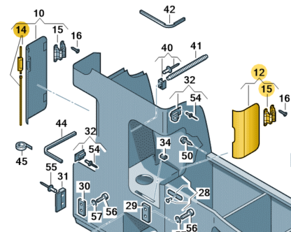 VW California 2004 - 2019 Repair Set for Wardrobe Door (Right)