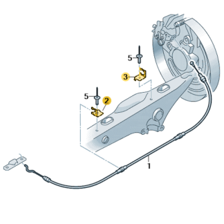 VW Transporter 2003 - 2024 Brackets for Handbrake Cable (Rear Axle)