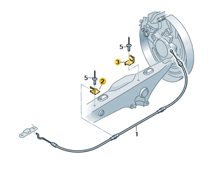 VW Transporter 2003 - 2024 Brackets for Handbrake Cable (Rear Axle)