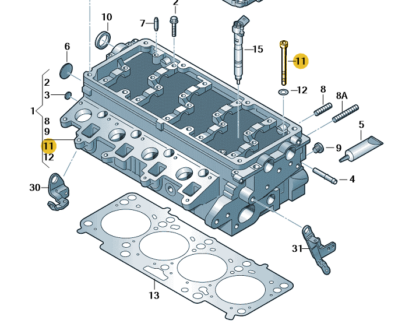 VW Cylinder Head Bolt (M12 x 137) (Various Models)