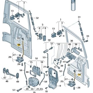 VW Transporter 2003 - 2019 Pull Rod for Barn Door Latch
