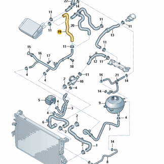 VW Transporter 2003 - 2010 Coolant Hose (From Heat Exchanger)