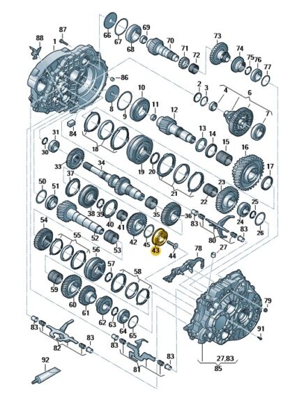 VW Crafter 2017 Onwards (6-Spd Manual FWD) Grooved Ball Bearing for 6th Gear