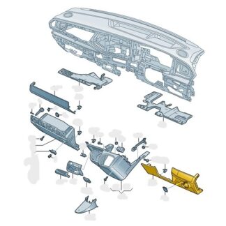 VW Transporter 2020 - 2024 Trim for Lower Offside Dashboard (With 3 Buttons) in Palladium Grey
