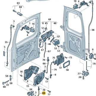 VW Caddy 2004-2020 Left Lower Lock Rod