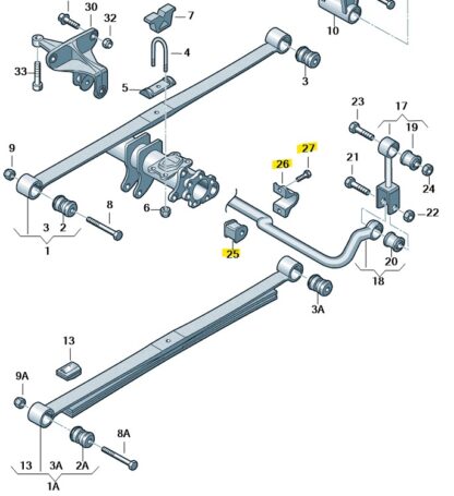 VW Crafter 2012 - 2016 Rear Anti-Roll Bar D-Bush & Clamp