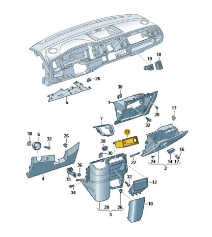 VW Transporter 2016 - 2019 Centre Stowage Compartment