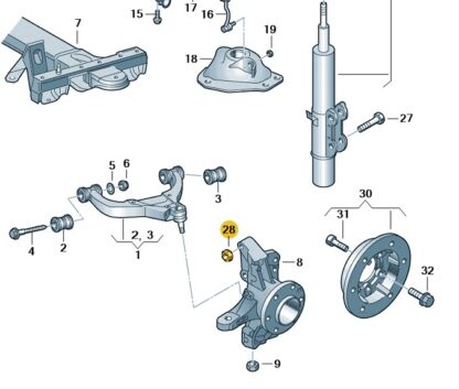 VW Crafter 2006 - 2016 Nut for Front Strut Pinch Bolt