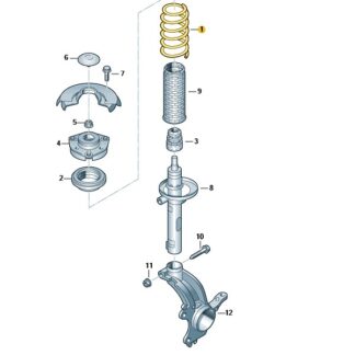 VW Caddy 2009 - 2020 Front Spring (For Lowered Vehicles)