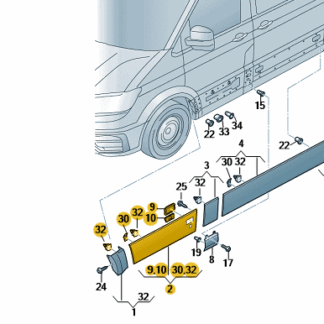 VW Crafter 2017 Onwards N/S Front Door Strip