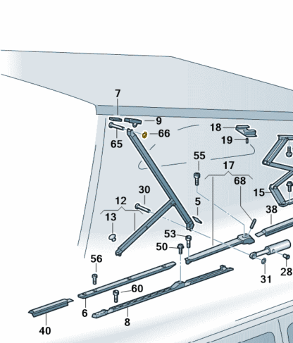 VW Camper 2004 Onwards Pop Top Rivet C-Clip