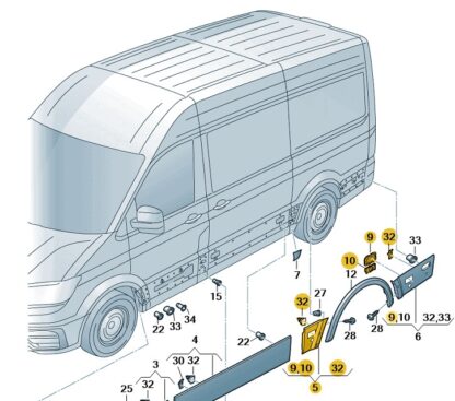 VW Crafter 2017 Onwards N/S Trim Panel