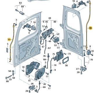 VW Caddy 2004 - 2020 Upper Bowden Cable for Rear Wing Door