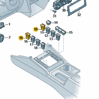 2017-2022 VW Amarok Drivers Side Heated Seat Switch