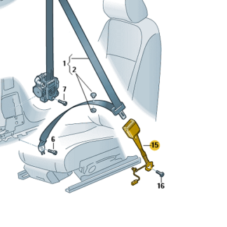 VW Crafter 2017 Onwards Drivers Seat Belt Buckle