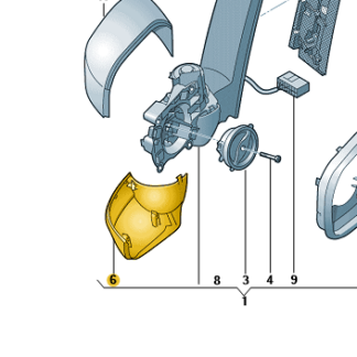 VW Caddy 2016-2020 Drivers Side Lower Door Mirror Cover