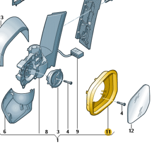 VW Caddy 2016-2020 Drivers Side Lower Door Mirror Surround