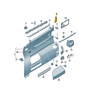 VW California Trim for Pillar C (Grey)
