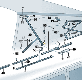 VW Tranporter/ Camper 2020-2024 Hinge for elevated roof end piece