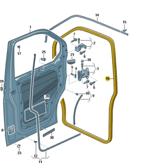 VW Transporter 2003-2024 N/S Front Door Seal